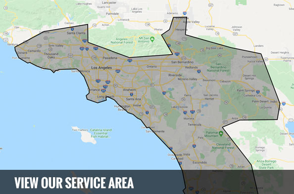 Water Heater Delivery Service Area Map